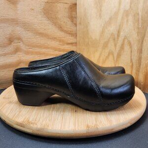 Dansko Suri Womens Black Leather Slip On Mule Clogs Size 38 US 7.5-8